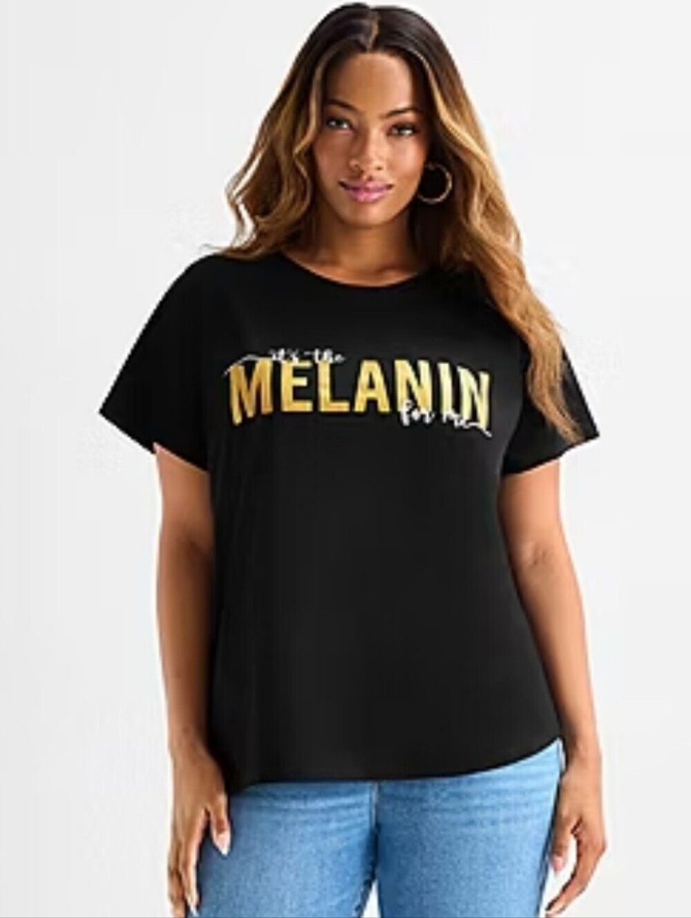 Hope & Wonder Black History Month It'S The Melanin For Me Womens Crew Neck Short